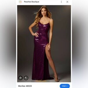 Morilee Deep Purple Sequin Maxi Dress